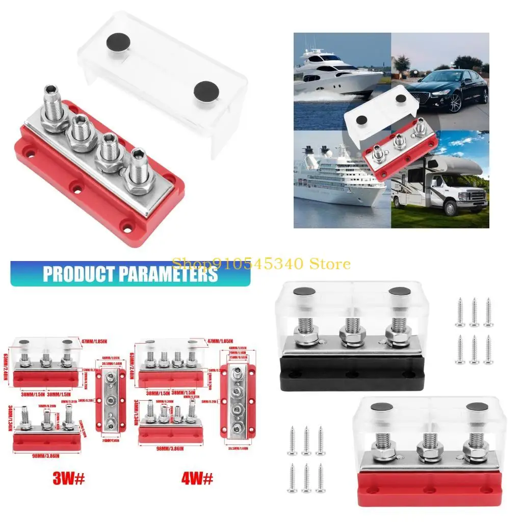 U2JA Battery Bus Bar Kit 300A for Electrical Systems, Power Distribution Block Set for Motorhome Marine Trailer Wiring