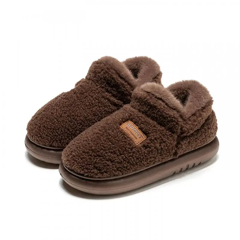 Komfortable Schneestiefel aus Lammwolle mit rutschfester, dicker Sohle für Damen, Winter 2026, Übergröße 45, warme, plüschige Stiefeletten, kurze, pelzige Stiefeletten für Damen – Detail 23