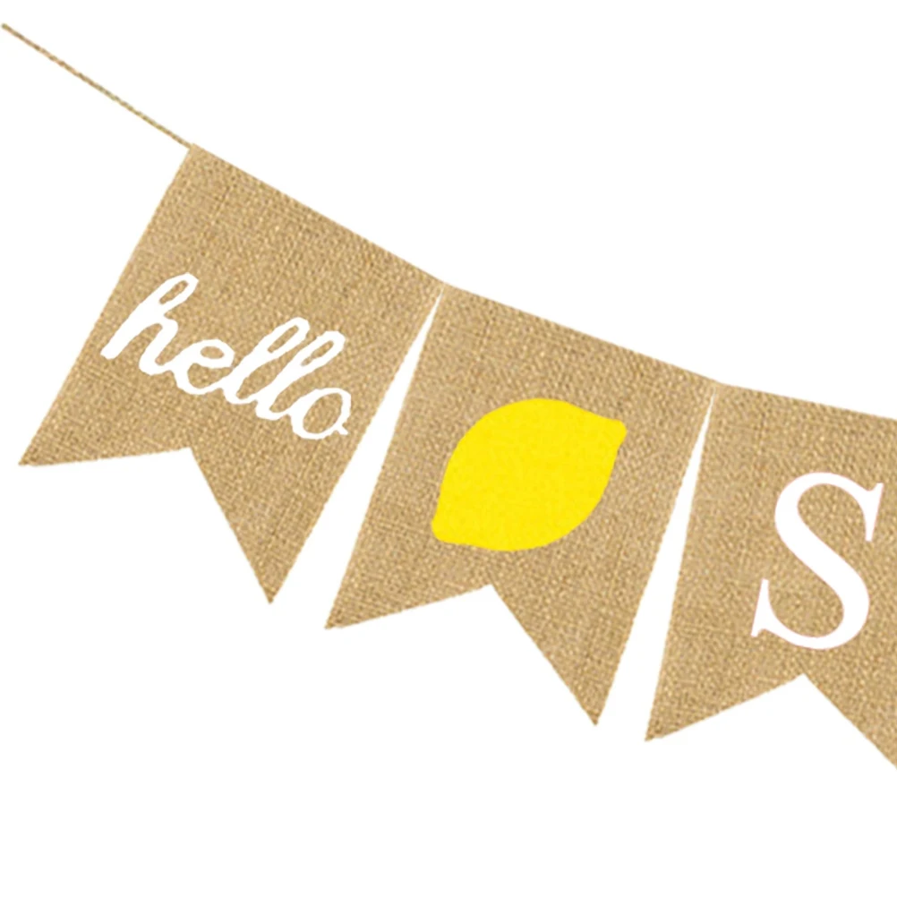 

Burlap Swallowtail Flag Banner Linen Fabric Bunting Supplies Summer Photo Props Background Wall Hanging Outdoor