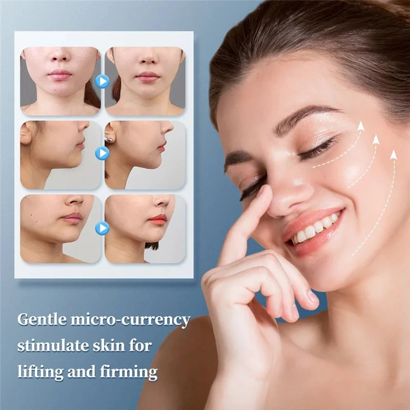 1Set For Face Muscle Stimulator Facial Lifting Pulse Electric V-Face Slim Eye Beauty Wrinkle Remover White&Black