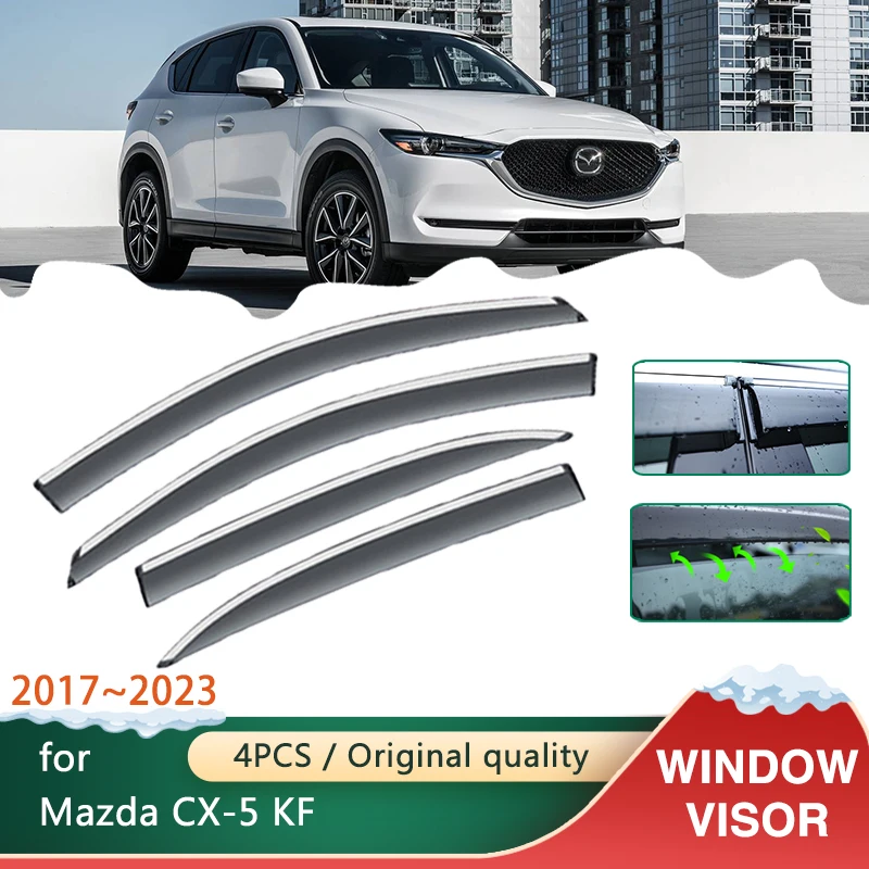 

Car Windows Visors for Mazda CX-5 CX5 KF 2017~2023 Accessories Awnings Sun Rain Smoke Shades Guard Deflector Windshie 2018 2019