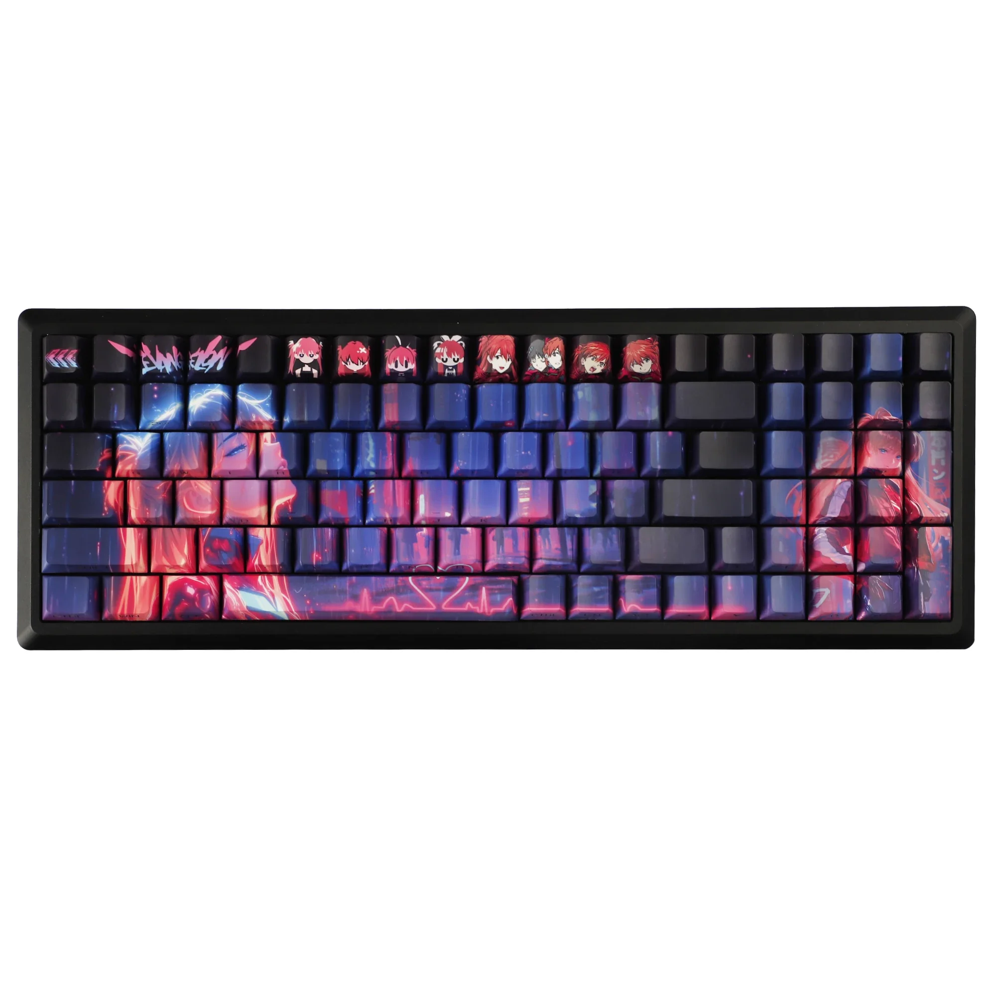 

Тема Асуки, аниме, 131 клавиша, Sidelit Double Shot, PBT, Cherry Profile Dye Sub, индивидуальный колпачок для механической клавиатуры MX