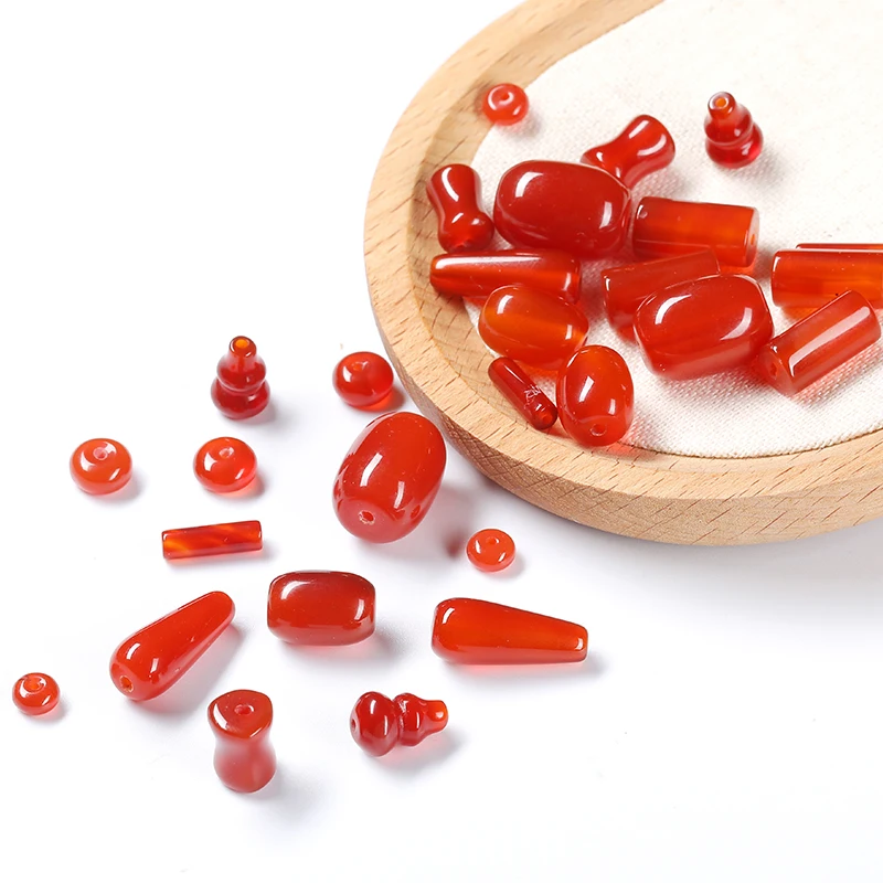 10 Pcs/lot Natural Stone Red Agate Abacus Beads Barrel Tube Shape Loose Spacer Bead For Jewelry Making Diy Necklace Accessory