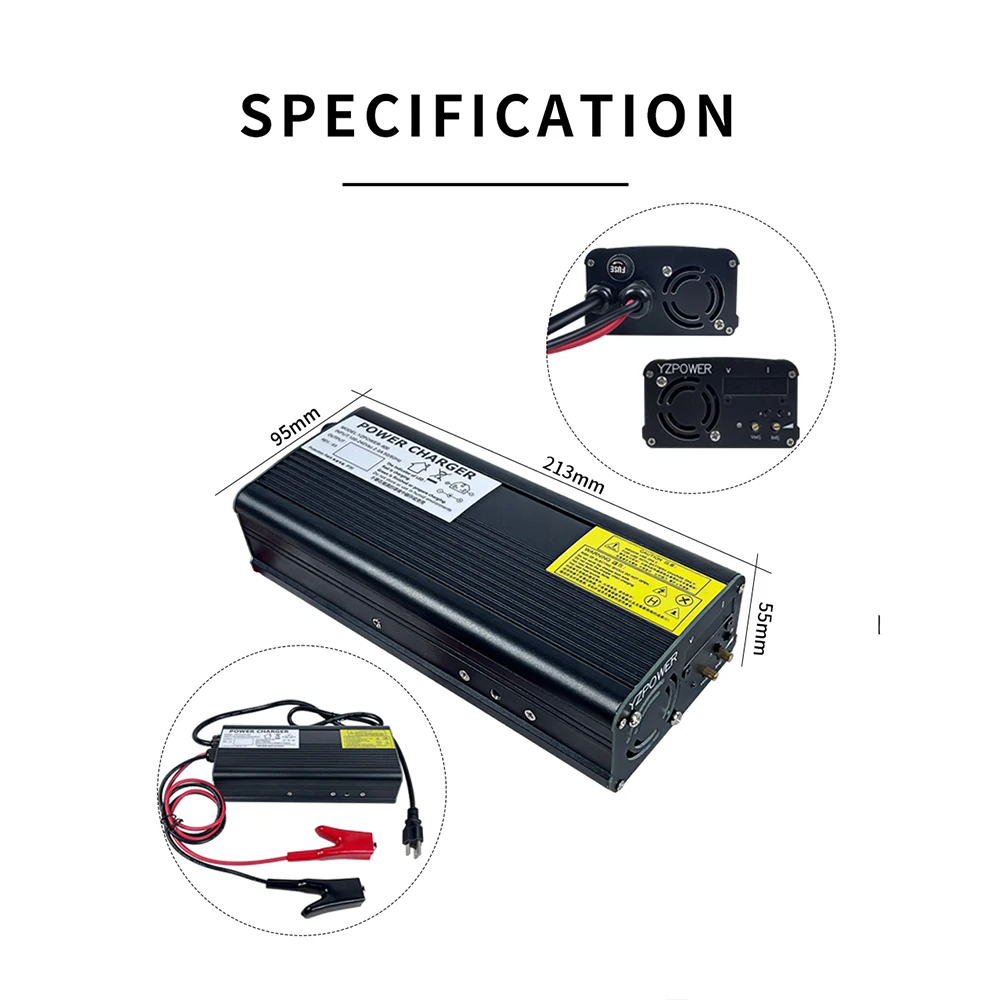 14.6V 20A Có Thể Điều Chỉnh Dòng Điện Lifepo4 Pin Lithium Sạc 12V Gói Xe Đạp Điện Vỏ Nhôm Sắt Làm Mát người Hâm Mộ