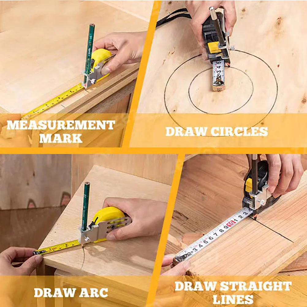 

Fixed Clip Flexible Ruler Tape Measure Pencil Holder Locator Durable Precision Measurement woodworking engineering welding DIY