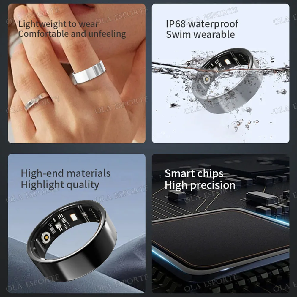 R09 Smart Ring Health Tracker Heart Rate Blood Oxygen Monitor Waterproof Multifunctional Sleep Fitness Men Women Holiday Gifts