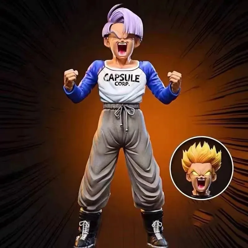 26cm Dragon Ball Crying Trunks Double Head Standing Animation Peripheral GK Figure Model Ornament Collection Gift