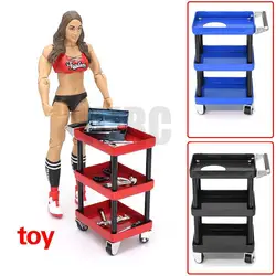 RC 3-Tier Tools Storage Trolley Mobile Workshop Garage Repair RC Accessory for 1/8 1/10 1/12 1/16 Scale RC Model Car Spare Parts