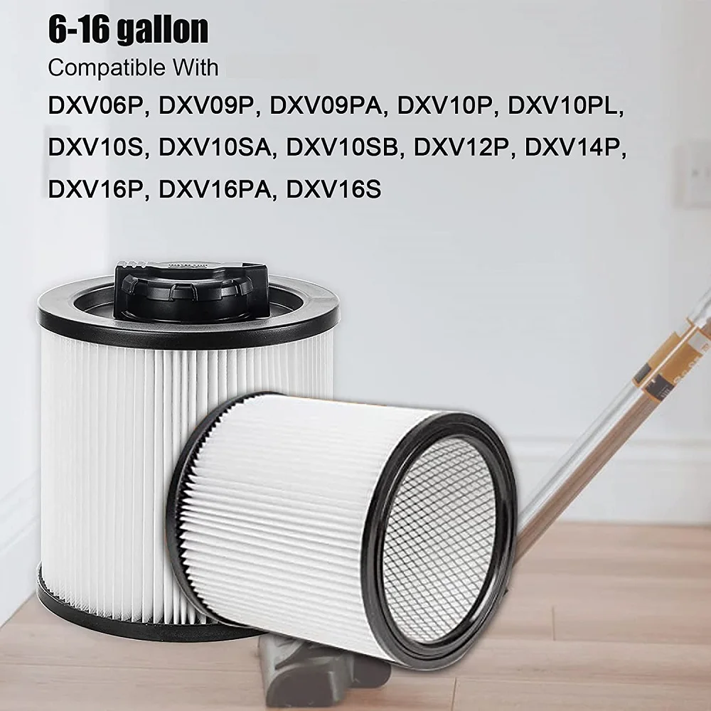 DXVC6910 Cartridge Filter Replacement for DeWalt 6-16 Gallon Wet/Dry Vacuum Cleaners