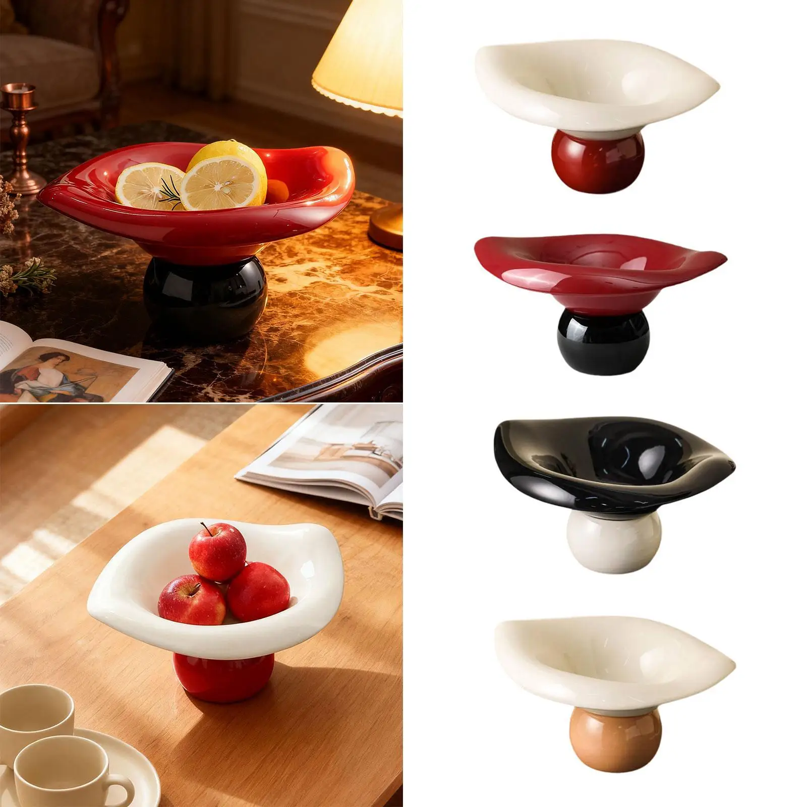 وعاء التمثال المزخرف حامل أطباق الفاكهة متعدد الأغراض طبق الطعام وجبة خفيفة صينية الجوز صينية تقديم لمزرعة الفاكهة الزفاف #4