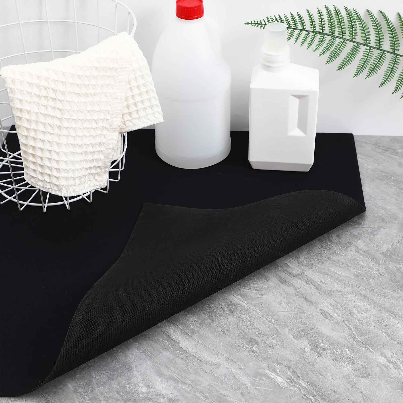 

Washing Machine Dust Cover Protector Mat for Dryer Top Black Diatom Mud Non-Slip Laundry Room Cover Front Load Washer Topper