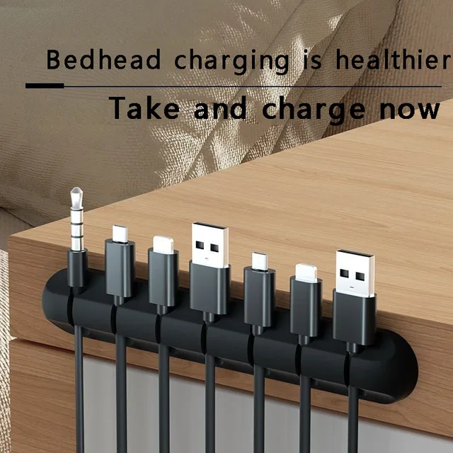 5/7-hole Data Cable Organizer, Desktop Charging Cable Storage Protector, Mouse Cable, Headphone Winding Device, Fixing Clipp 2