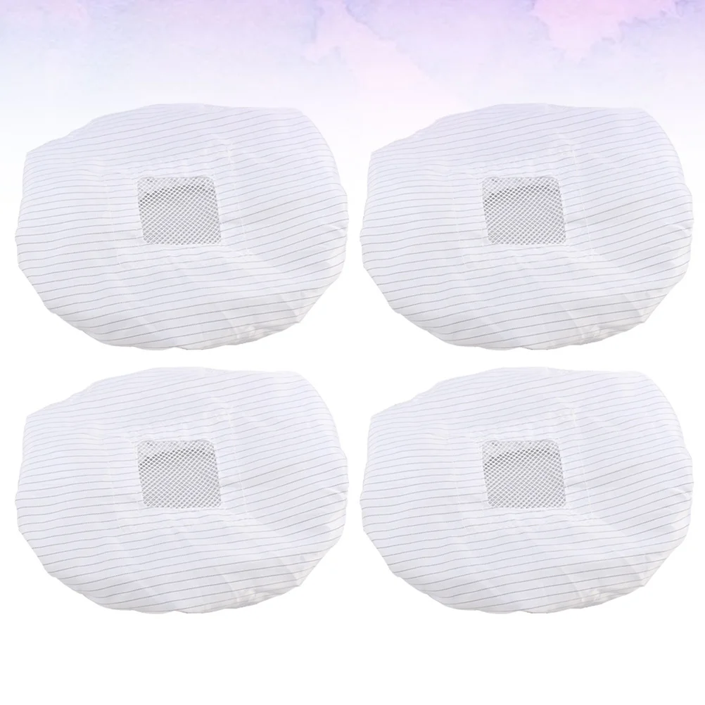 

4 pcs Anti-Static Chef Hat Polyester Breathable Mesh Reusable Workshop Cap For Electronics Food Factory Working Environment