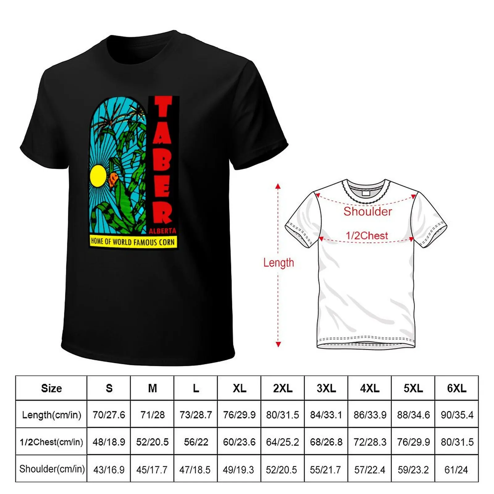 Taber Alberta Corn Vintage Travel Decal T-Shirt Outdoor Work Short Sleeve Top