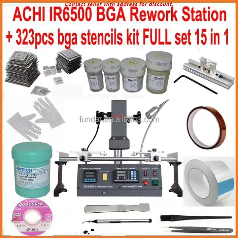 

2015 New Full Set ACHI IR6500 Infrared BGA Rework Station + 15 In 1 Bga Reballing Kit For Laptop Game Consoles Xbox Ps3 Repair