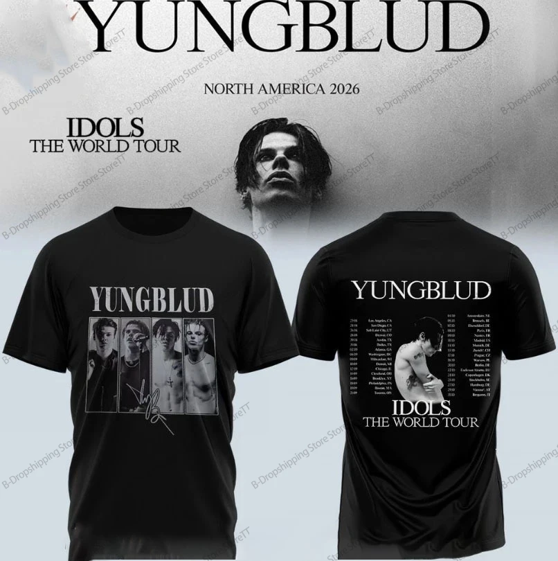 2026 New Rock Band Yungblud Idols Tour 3D Print T-shirt Men Women Fashion Sports Hip HOP Short Sleeve Tops Tees Mens Clothing