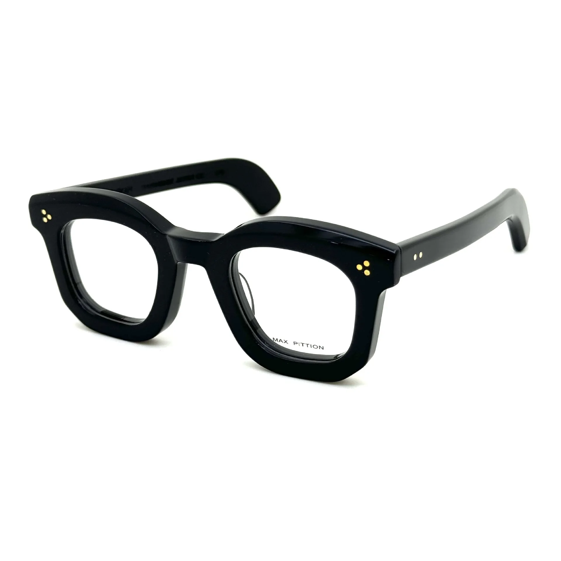 Premium Handmade Acetate Glasses Frame MAX PITTION, Classic Dark Tortoiseshell Eyewear, Heavy Duty Vintage Eye Glass Frames with