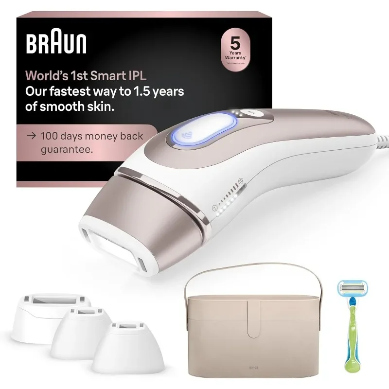 Braun IPL Skin i·expert, at Home Laser Hair Removal, Holiday Gifts for Women and Men with Free App, Vanity Case, Venus Razor