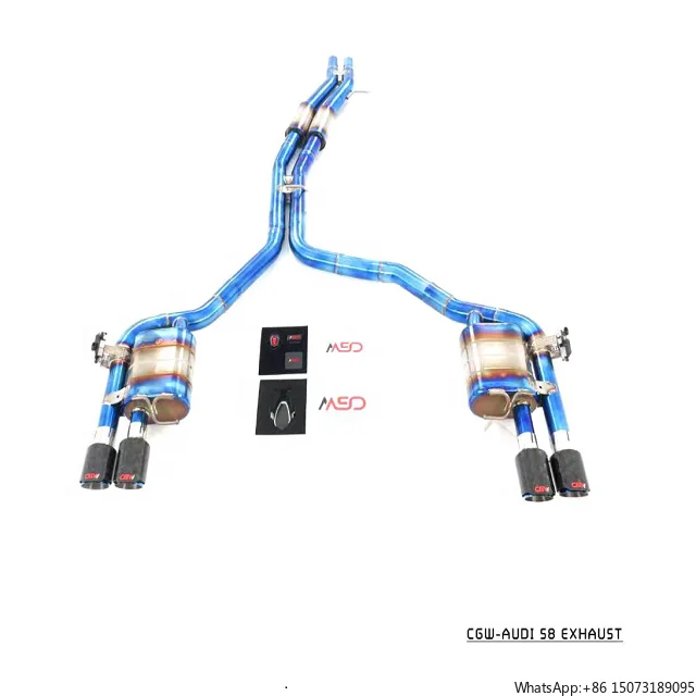 

Выхлопная система CGW Titanium Valve с дистанционным управлением для S8 D4 4.0T V8 Catback, с насадками из кованого карбона