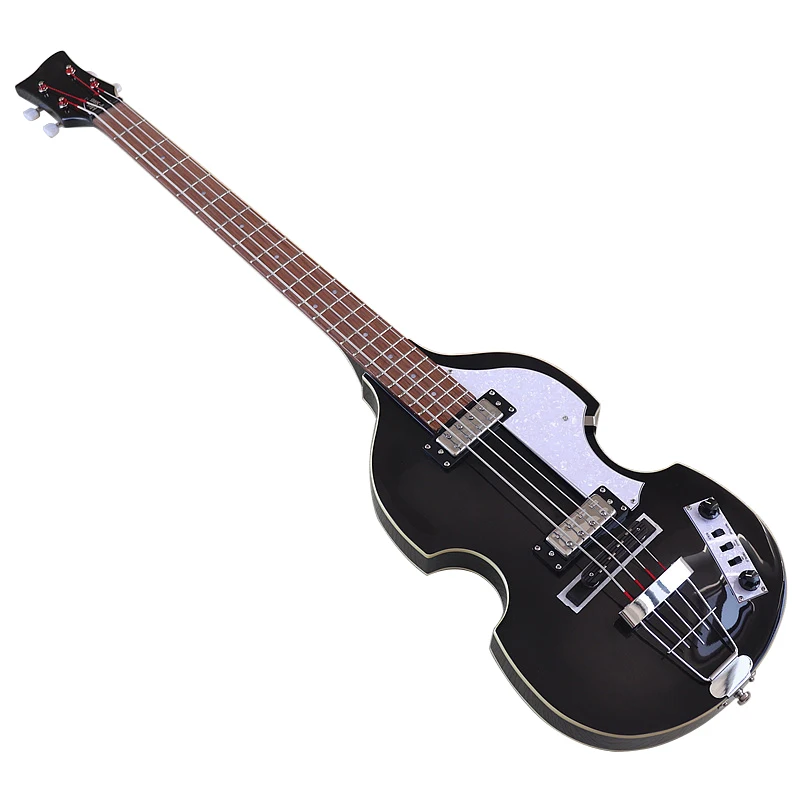 Flame Maple Top 4 Strings Violin Bass Guitar 41 Inch Black Color Violin Guitarra Basswood Body High Gloss Finish Right Hand