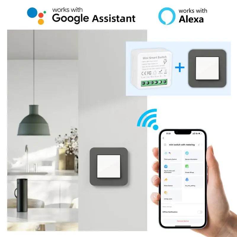 5/3/1pcs Tuya Smart Zigbee/WiFi Switch With Energy Monitor 16A Mini Breaker Smart Life Control For Alexa Google Home