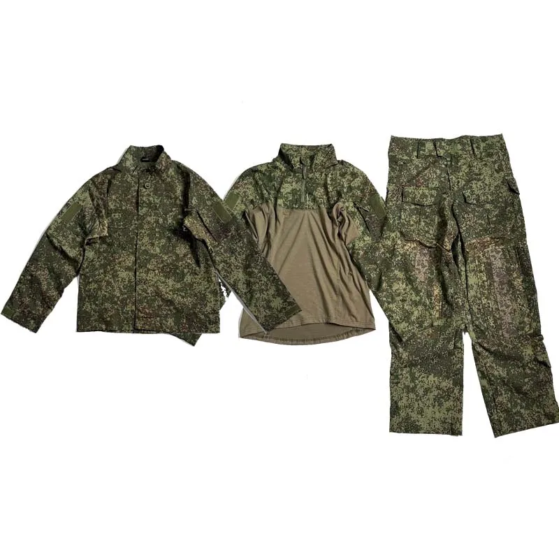 3Pcs Hunting Pants Tactics Russian Camo EMR VKBO3 Hiking Suits Training Suit Tactical Coat Top Cargo Pants Men Combat Shirts