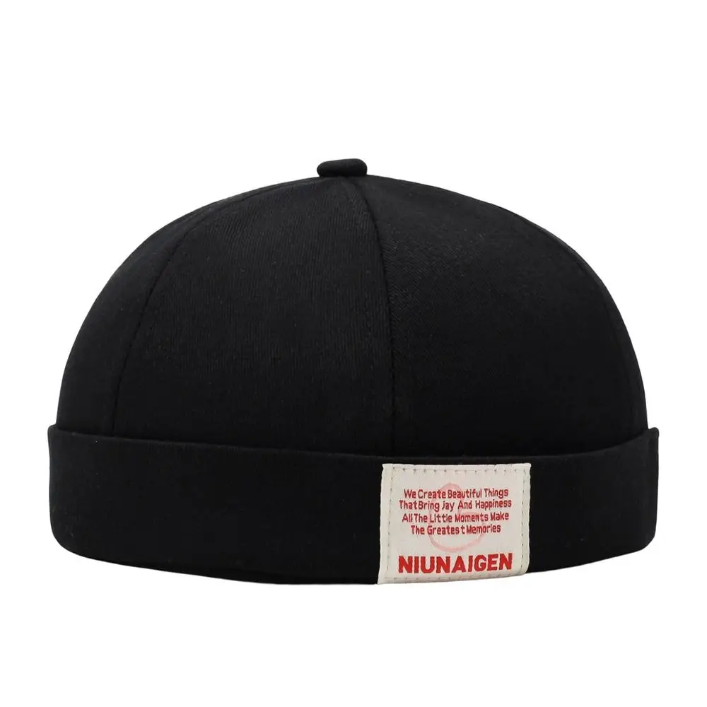 Fashion Hip Hop Beanie Street Hat Letter Embroidery Adjustable Skullcap Casual Solid Color Brimless Docker Cap Outdoor