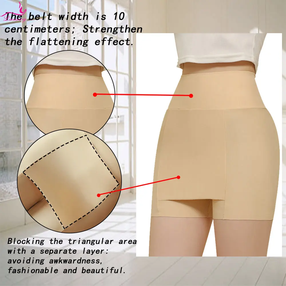 LAZAWG Seamless Safety Panties for Women High Waist Soft Shorts Flat Belly Briefs Ladies Breathable Summer Shorts Under Dress