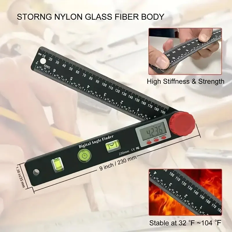 Digital Display Angle Ruler Digital Protractor Ruler Angle Finder Multifunctional Angle Level Ruler Woodworking Measuring Tools