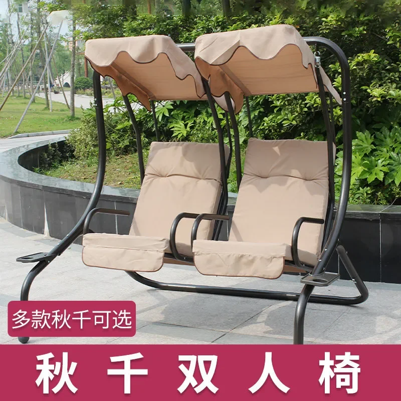 for Outdoor Rattan Hanging Swing Chair Double Seat Rain Sun Protection Terrace Garden Leisure Rocking Chair for Home