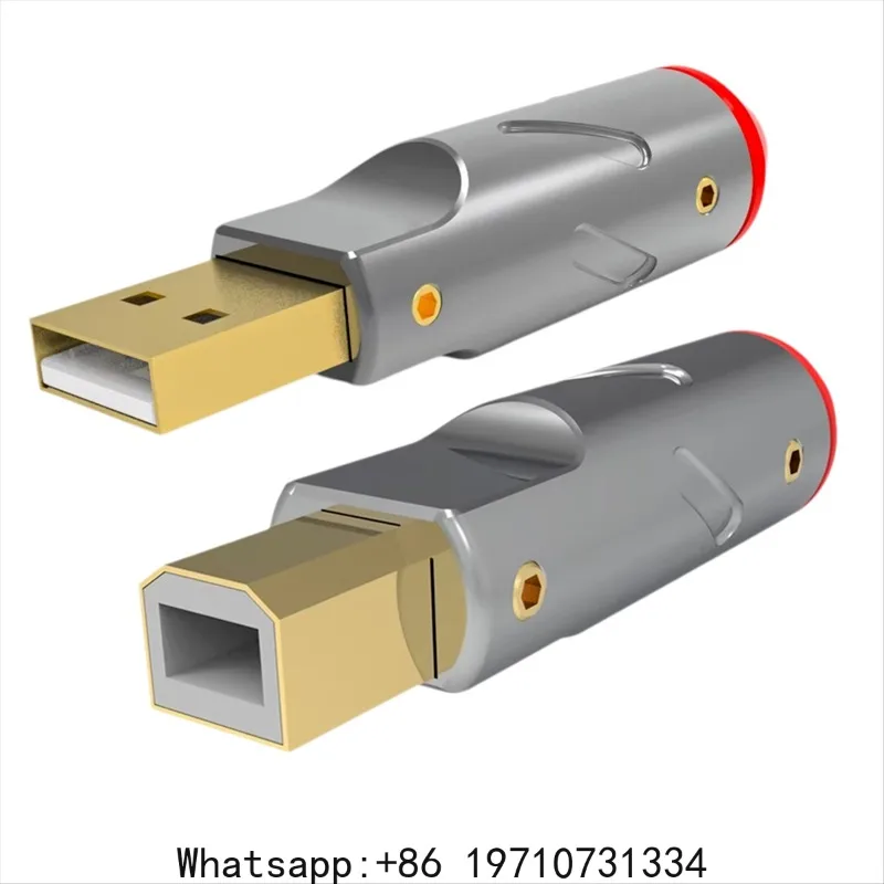 NEW HiFi Audio Decoder 24K Gold Plated USB Data Cable DIY Type A Type B USB AB USB 2.0 Connector Jack Tail Port Sockect B51