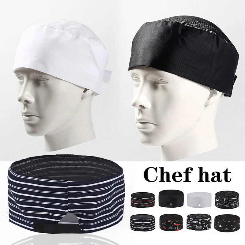 Breathable Mesh Chef Hat Kitchen Restaurant Cooking Chef Hat Reusable Washable Mesh Chef Men Women Top Cap Catering Working Cap