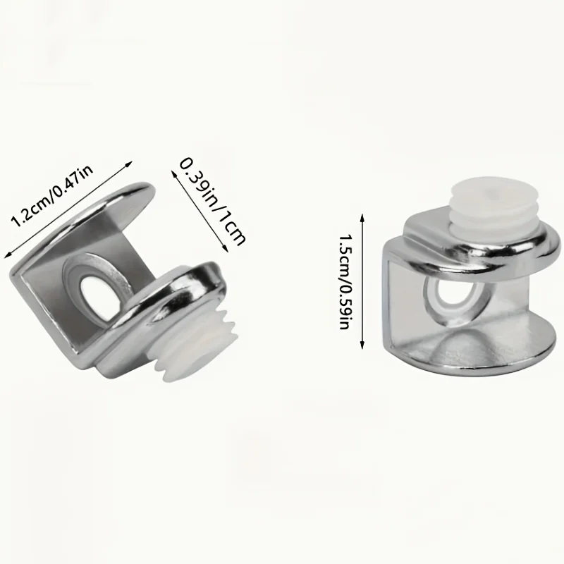 20 Set of Zinc Alloy Adjustable Glass Clamp Brackets, Glass Shelf Bracket with Screws, Applicable 4-9mm Thick Glass