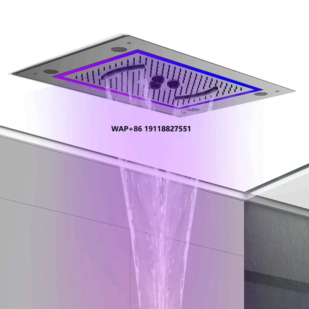 

Multi-functional Led Hidden Shower Set With Built-in Wall Ceiling Rain Shower With bluetooth Music