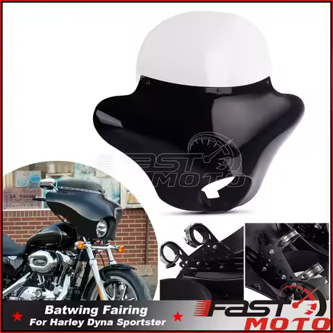 For Harley Sportster Custom Classic Batwing Headlight Fairing Front Outer Cowl Protector Cover for XL 883 1200 48 72 750 XL883N