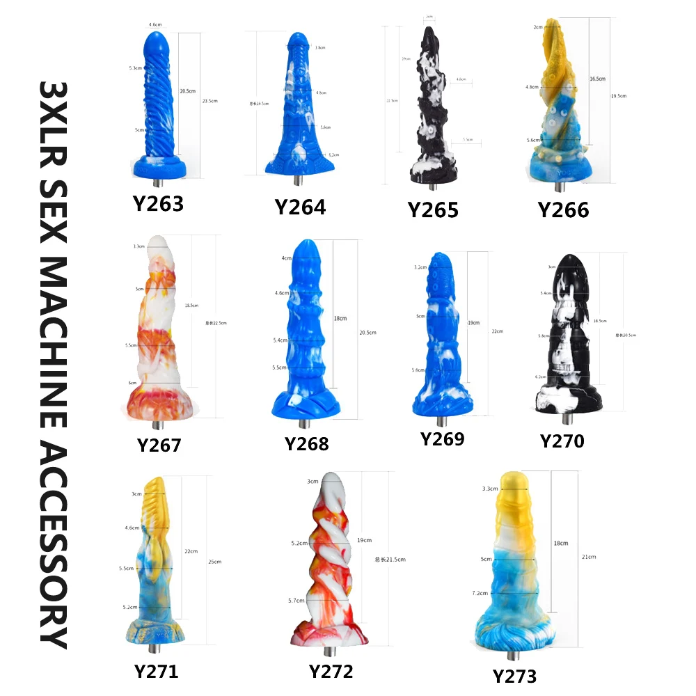 Realistic Novel Liquid Silicone Dildos for 3XLR Sex Machine Adult Sex Toy Masturbation Machines Attachments for Women or Couple