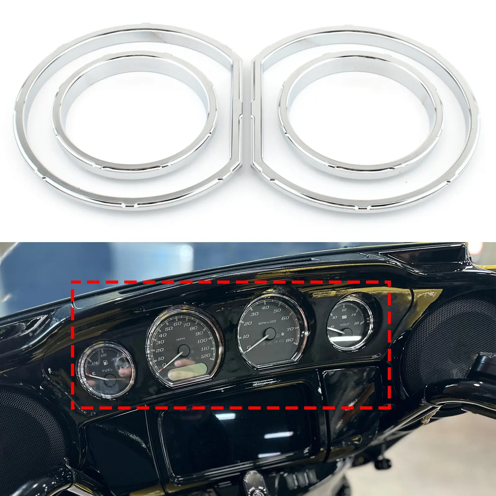 

Motorcycle Instrument Board Gauge Bezel Kit For Harley Electra Glide Road Glide 2014 - 2023