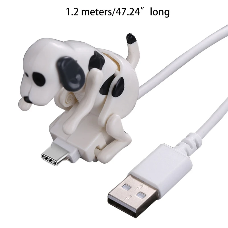 1PC Funny for Touch Dog Phone Charger Cable for Type-C Moving Stray Dog Fast Charging USB C Cable with for Touch Switch