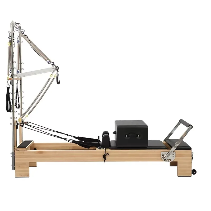 YTYIN Professional Half Tower Pilates Reformer | Durable Maple Wood Bed with Studio Trapeze for Versatile Training