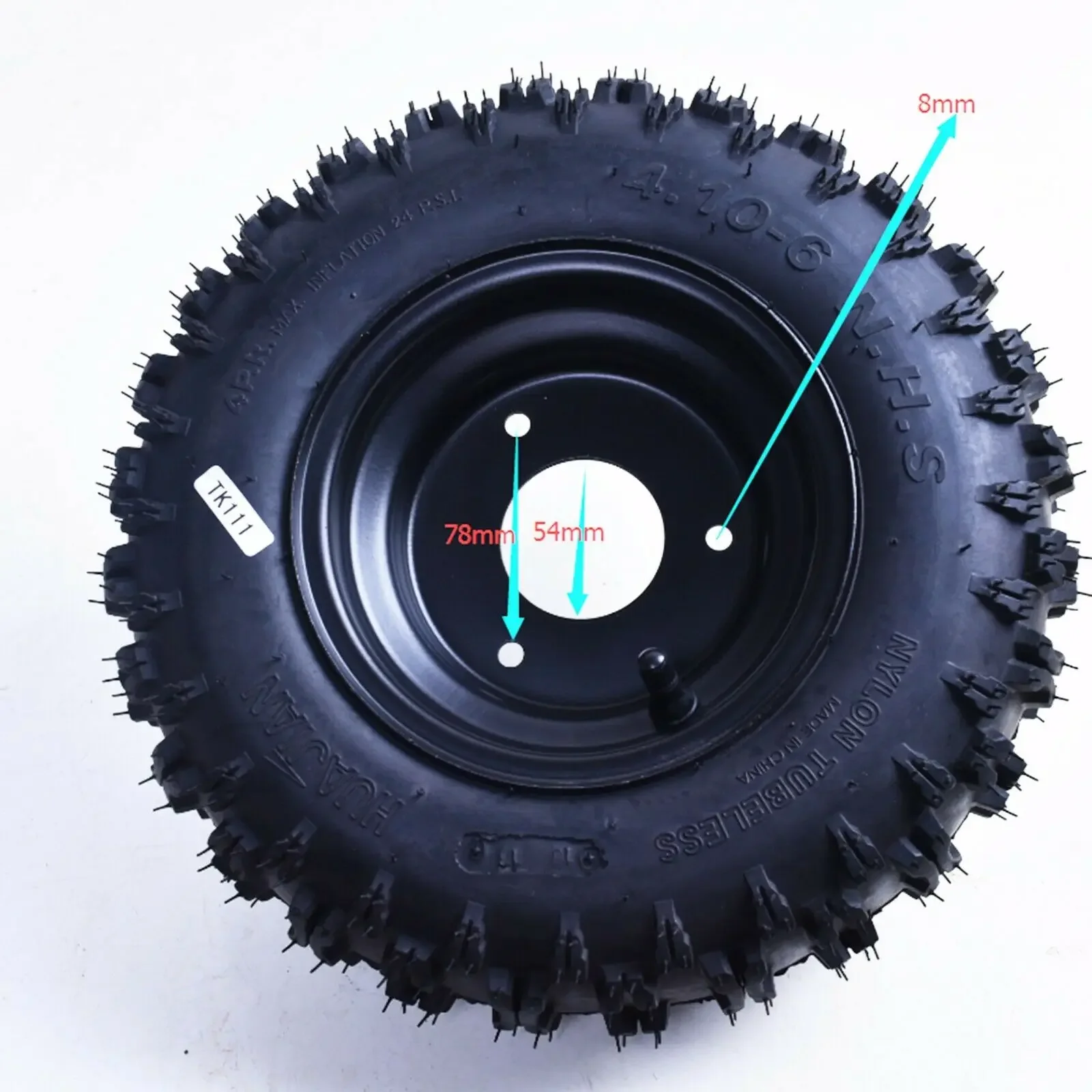 4 حزمة 4.10-6 أو 145x70-6 أو 16X8-7 الإطارات عجلات الإطارات الحافات ل الذهاب كارت سكوتر دراجة رباعية عربات التي تجرها الدواب عربة الانجراف ترايك لتقوم بها بنفسك ATV