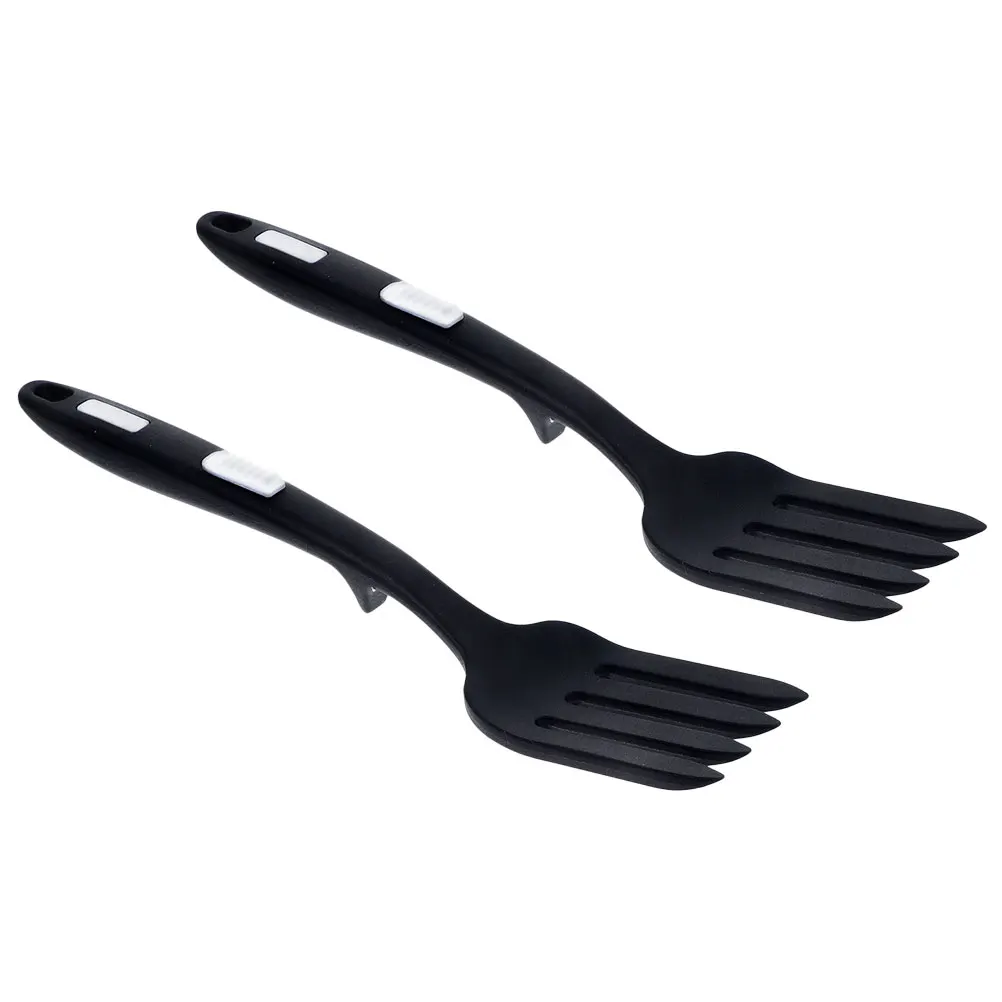 

2Pcs Silicone Black White Silicone Flexible Fork Pasta Pasta Fork Strainer Mixer Large Kitchen Tool Practical Salad