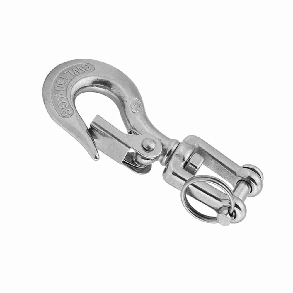 304 Stainless Steel Swivel Eye Hook 150KG/350KG Working Load Heavy Duty Clevis Lifting Hook Chain Snap Hook Lifting Applications