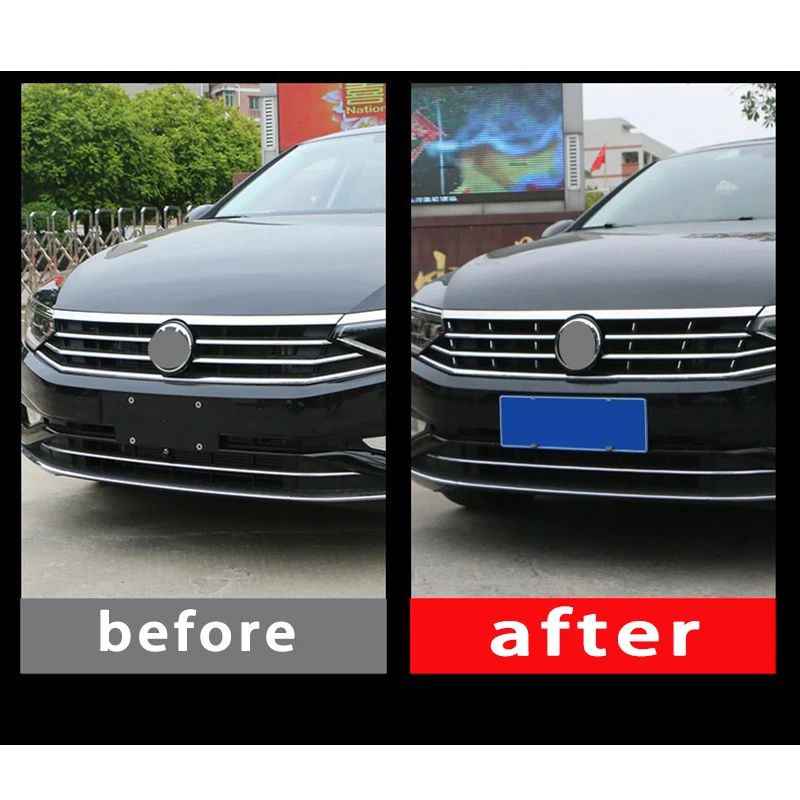 For VW Passat B8.5 Lower Grille Chrome Front Grid 2020 2021 2022 2023 B8 sedan Car Styling Decorative Strip High Configuration