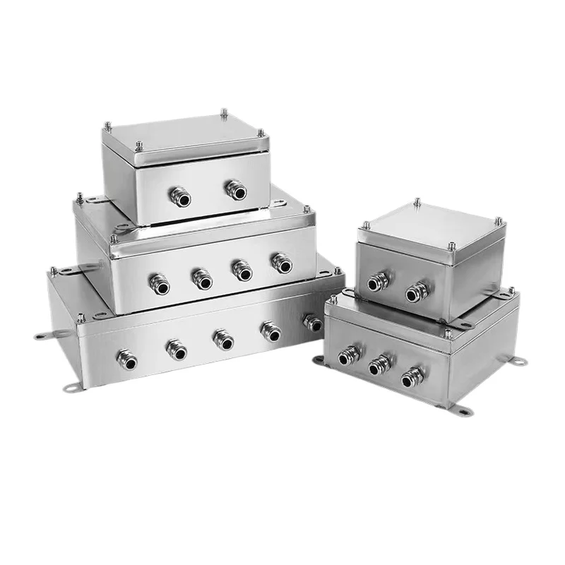 Stainless steel outdoor rainproof junction box cable breakout box three-proof UK terminal 316 custom protective box