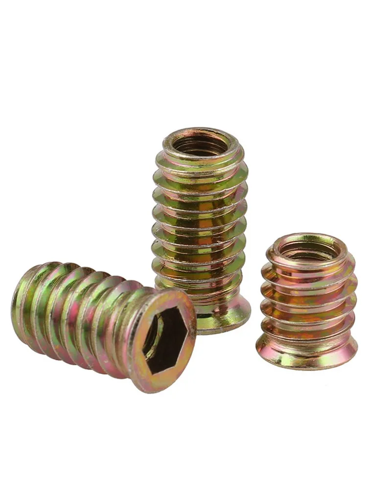 M6 M8 M10 Countersunk Head Hexagon Socket Embedded Nut Iron Inner And Outer Teeth Furniture Nuts Trapezoid Connecting Piece