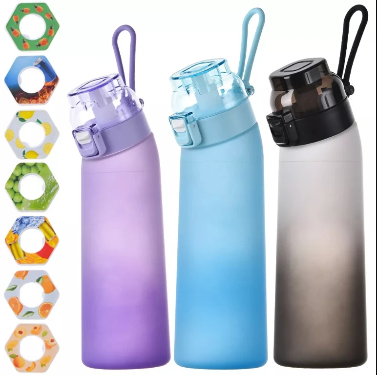 650ML Scent Flavored Water Bottle Leak-Proof with 7 Flavor Pods Air Water Up Bottle Portable for Travel Climbing Hiking