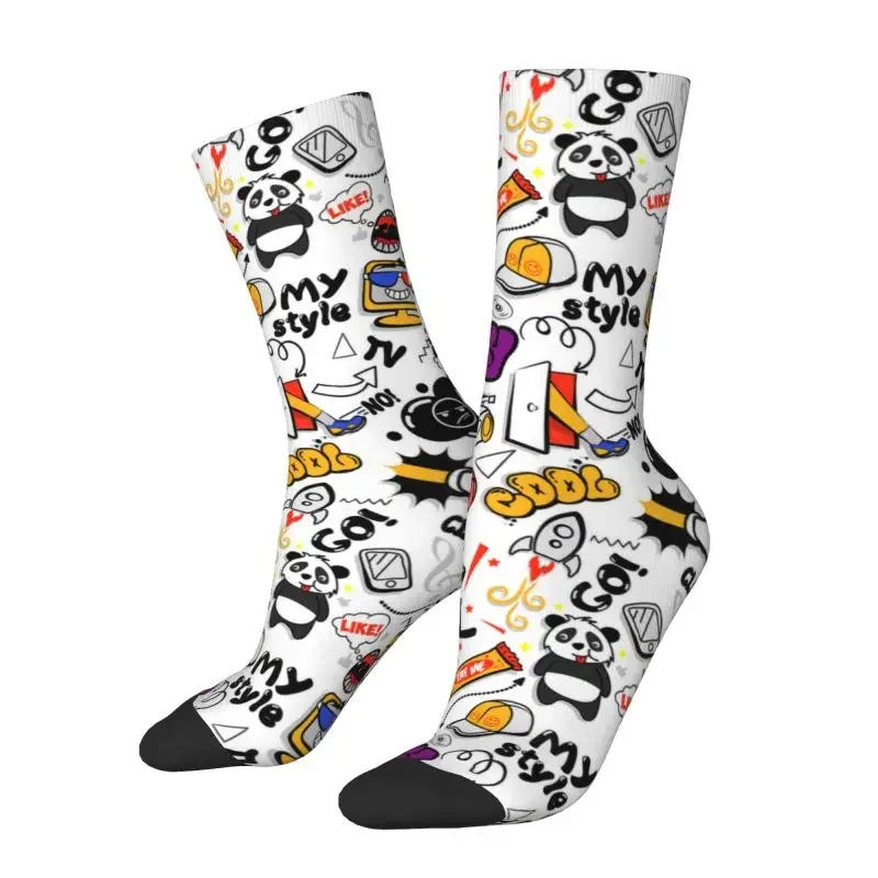 

Kawaii Printed Funny Cartoon Graffiti Style Socks for Men Women Male Stretch Summer Autumn Winter Cool Graffiti Art Crew Socks