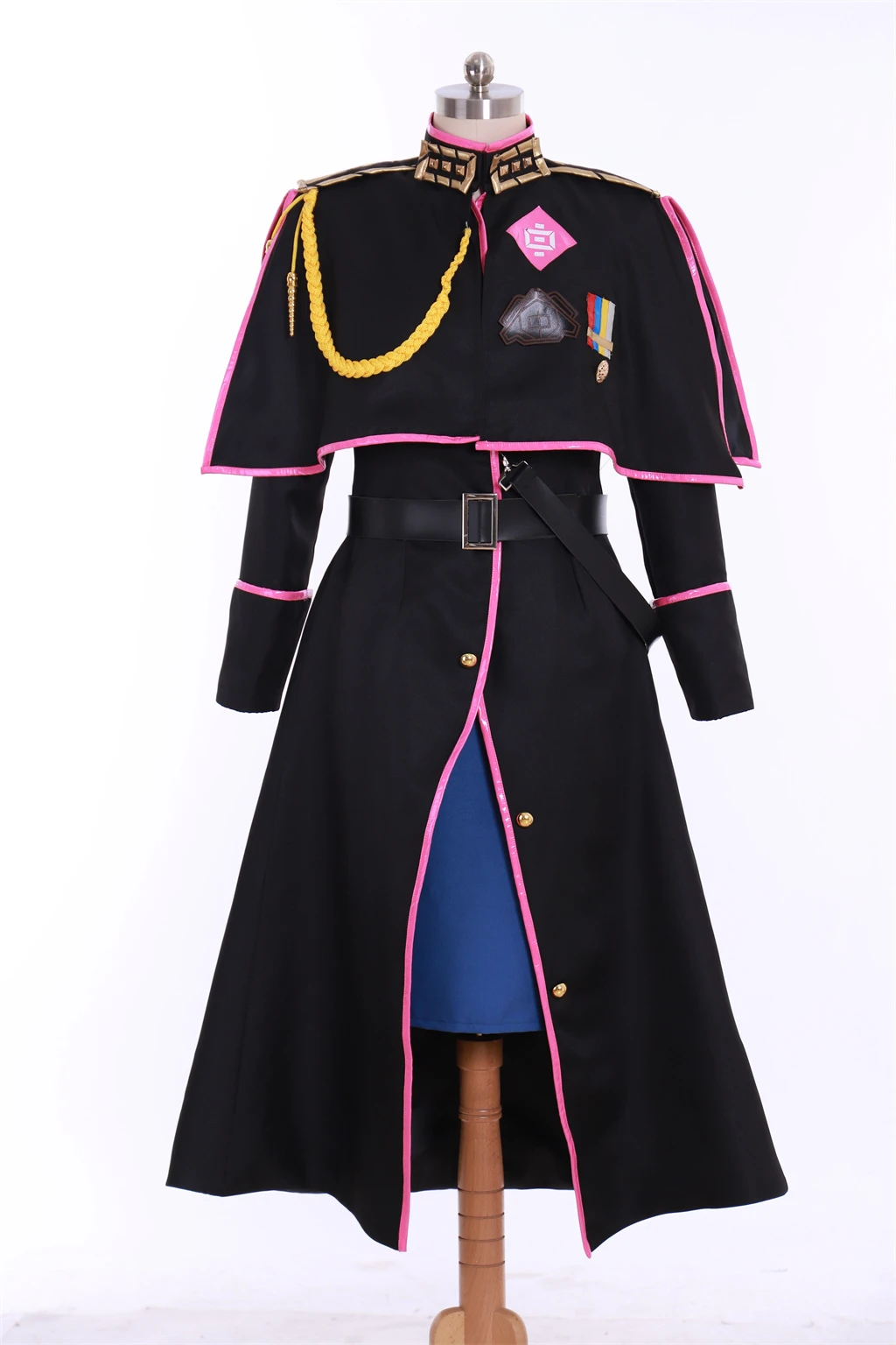 Japanese Anime Voice Actor Division Rap Battle Otome Tohoten Cosplay Costume Black Military Uniform Trench Jacket Custom Made