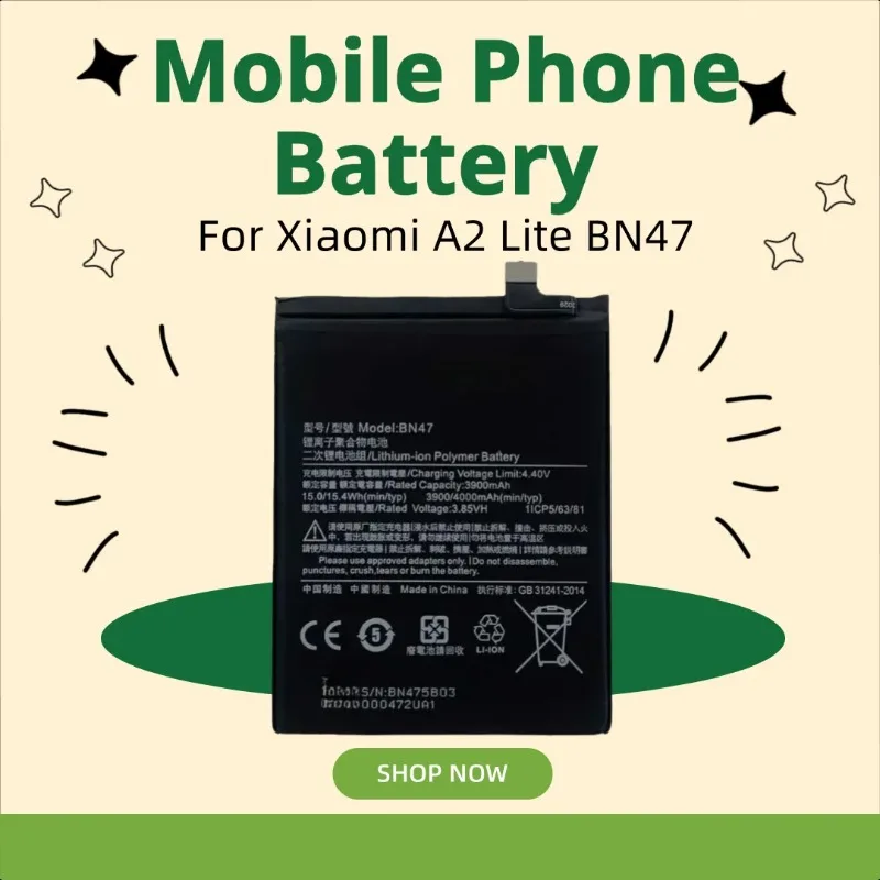 

BN47 3.85V 3900mAH Mobile Phone Battery for Xiaomi A2 Lite