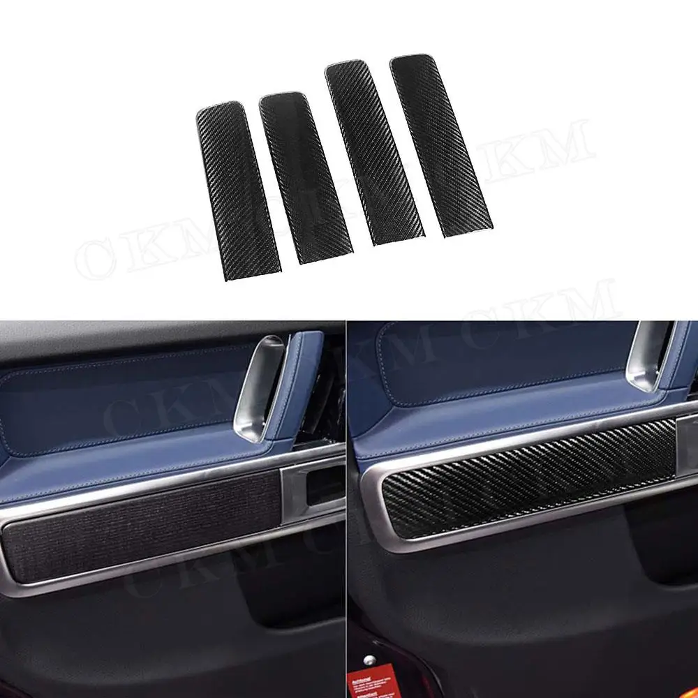 4 PCS/Set Carbon Fiber Car Door Trims Strip Decoration Stickers For Mercedes Benz G Class W464 G500 G63 AMG 2019-2020